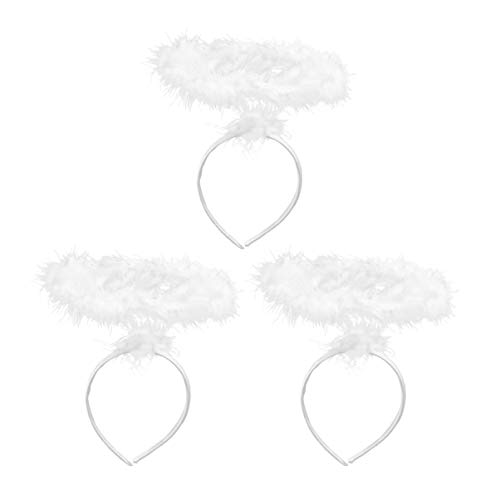 minkissy 3Pcs Engel Stirnbänder Weiße Feder Halo Stirnbänder Halloween Engel Kostüm Feder Halo Haarband Haarreifen für Halloween Weihnachten Karneval Kostüm von minkissy
