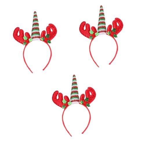 minkissy 3st Einhorn Stirnband Hirschhaarband Einhorn-stirnband-gastgeschenke Stirnbänder Für Neugeborene Babys Weihnachtshaarspange Outfits Für Mädchen Stoff Weihnachten Kopfbedeckung Kind von minkissy