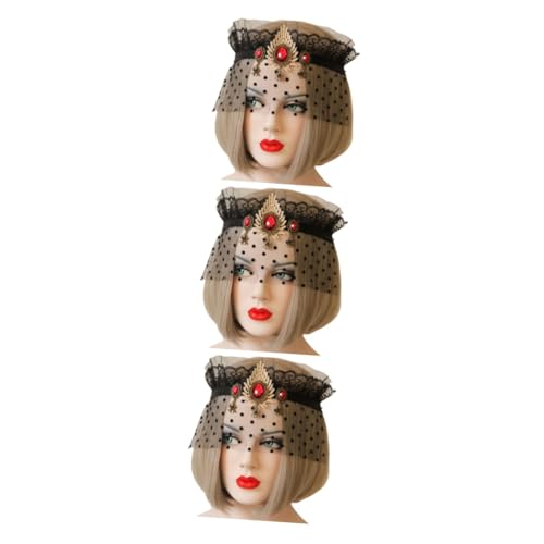 minkissy Halloween-Maske 3St schleier Europäisch und amerikanisch Maske Kleidung Requisiten Halloween-Stirnbänder von minkissy