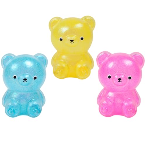 minkissy 3Stücke Bären Squeeze Dehnbares Stress Relief Bunten Farben für Entspannung und Emotionale Unterstützung für Erwachsene von minkissy