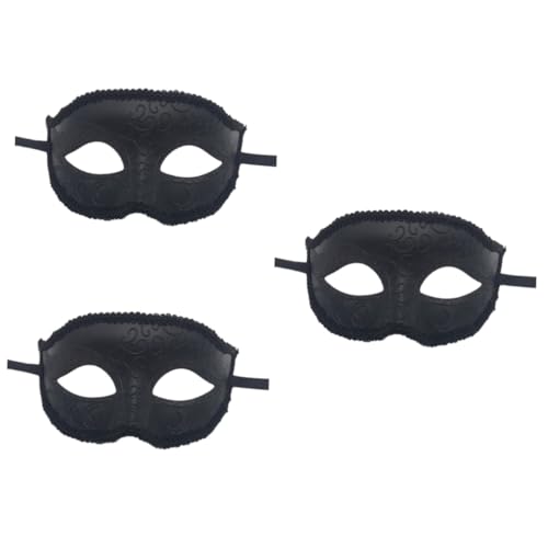 minkissy Kleider 3St Augenmaske Hochzeit schwarzes Kostüm Kostüme kleidung Maskerade-Maske schwarze Kostümmaske Partymaske Halloween Augenbinde Venedig bilden Männer und Frauen von minkissy