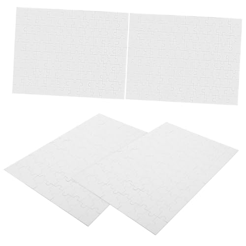 minkissy 4 Blätter DIY Blanko Puzzles Teile Blanko Puzzleteile zum Bemalen Basteln Malen Kreativität Hand Auge Koordination Lernspielzeug von minkissy
