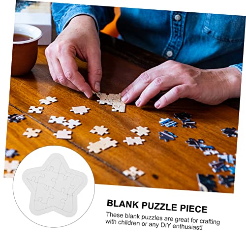 minkissy 4 Sätze Blanko Sternförmige Puzzle Puzzleteile zum Bemalen DIY Kreativspielzeug Holzspiel Puzzlespiel für Jungen Mädchen Hand Auge Koordination von minkissy