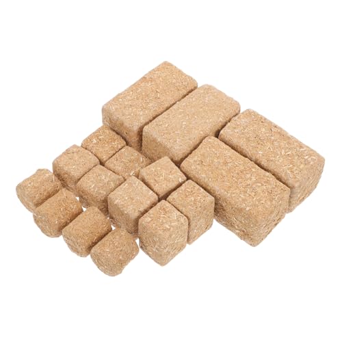 minkissy 4 Sätze Mini Heuballen aus Holz Realistisch Detailgetreu Vielseitig Arrangierbar Dekorative Bauernhof Accessoires für Puppenhaus Miniatur Farm Geburtstag Party Zubehör von minkissy