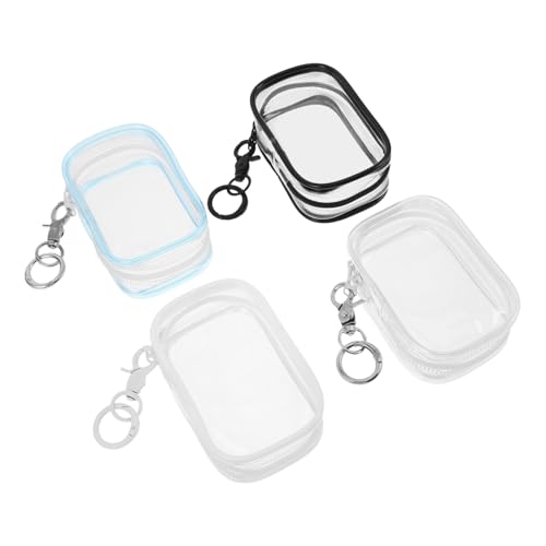 minkissy 4 Stück Aufbewahrungstasche für Puppen Stofftiertasche Klarsichtbeutel für Puppen Klare Puppenvitrine durchsichtige Spielzeugvitrine Geldbörse mit Schlüsselanhänger PVC von minkissy