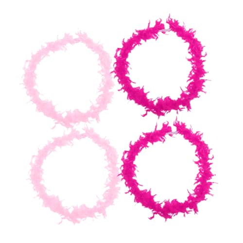 minkissy 4 Stück Federstreifendekoration rosa Boa Party Boas für Frauen Boa Federboa Boa-Dekorationen Boa-Zubehör Boa zum Nähen Kleidung Boa DIY-Boa Boa zum Basteln Nähboa von minkissy