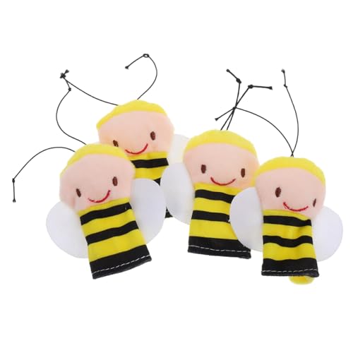 minkissy 4 Stück Fingerpuppen mit Plüsch Bienen für Weiche Handgefertigte Puppen für Interaktives Geschichtenerzählen und Rollenspiel für Kleinkinder und Familienaktivitäten von minkissy