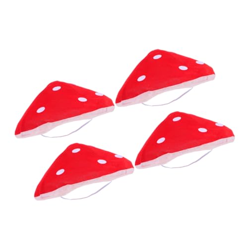 minkissy 4 Stück Fliegenpilz Hut mit Innendurchmesser Leichter Roter Pilzhut mit Weißen Punkten Vielseitiges Kostümzubehör für Cosplay Party und Bühnenauftritte von minkissy