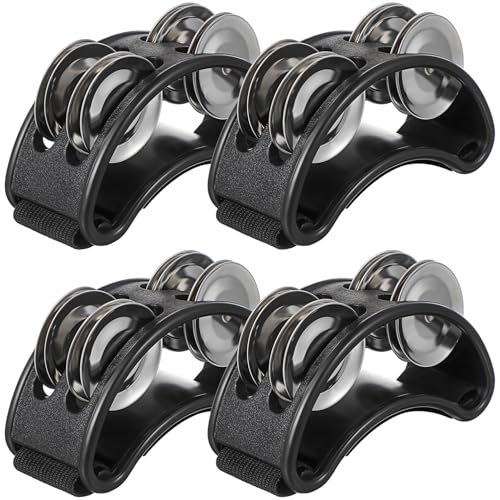 minkissy 4 Stück Fuß Tamburine Tragbare Percussion Instrumente mit Jingle Bells für Erwachsene für Musik Events und Jam Sessions minkissy 4 Stück Fuß Tamburine Tragbare Percussion Instrumente mit Jingle Bells für Erwachsene für Musik Events und Jam Sessions von minkissy