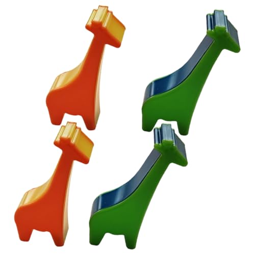 minkissy 4 Stück Giraffenform Shaker Maracas Percussion Instrument für Frühe Bildung für Kindergarten und Zuhause Leuchtende Farben und Klarer von minkissy