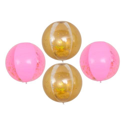 minkissy 4 Stück Glitzernde Aufblasbare Strandbälle Bunte Schwimmball Spielzeuge für Sommerpartys Poolspiele und Gartenaktivitäten für Familien von minkissy