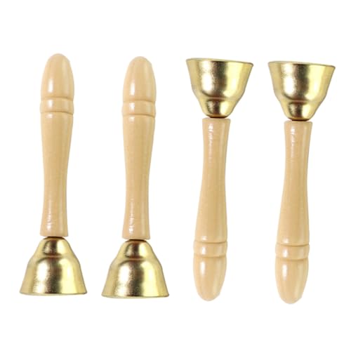 minkissy 4 Stück Holz klangstab Handglocken Musikinstrument für Pädagogisches Ab Jahren mit Angenehmem Griff zur Kreativität und Rhythmusgefühl von minkissy