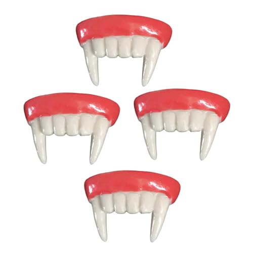 minkissy 4 Stück Horrorprotroundures Realistische Reißzähne Cosplay Zähne Requisiten Prothesen Kostüm Vampirzähne Neuheit Reißzähne Vampirzähne Für Für Cosplay Harz von minkissy