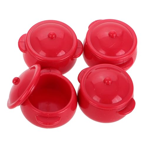 minkissy 4 Stück Mini Dollhouse Küche Set Teiliges Rotes Kunststoff Kochtopf Set für Realistische Puppenhaus Zubehör für Kreatives Spiel und Fantasievolles minkissy 4 Stück Mini Dollhouse Küche Set Teiliges Rotes Kunststoff Kochtopf Set für Realistische Puppenhaus Zubehör für Kreatives Spiel und Fantasievolles von minkissy