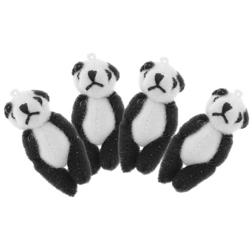 minkissy 4 Stück Mini Panda Plüschspielzeug Süße Panda Schlüsselanhänger für Kuscheltier Dekoration für Geburtstagsfeiern von minkissy