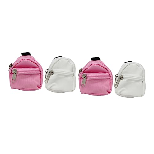 minkissy 4 Stück Miniatur Puppenrucksack Teilig Bunte Kleine Rucksäcke aus Dekoratives Puppenzubehör für Puppenhaus Realistische Mini Ornamente für Fotorequisiten von minkissy