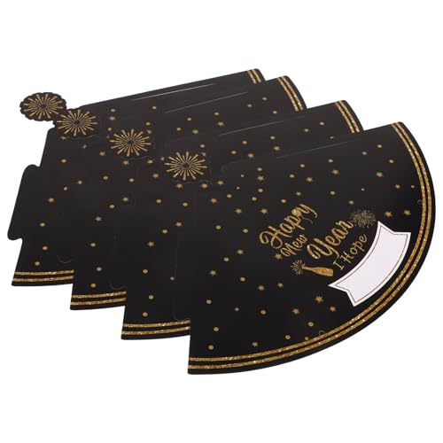 minkissy 4 Stück Neujahrsparty Papierkegelhut Leichte Bequeme Kopfbedeckung für Silvester Countdown und Feierlichkeiten Dekorativ mit Feiner Verarbeitung und Kompakter von minkissy