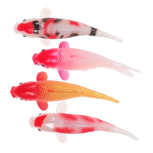 minkissy 4 Stück Realistische Miniatur Goldfische für Aquarien Feengärten und Dekoration Langlebige Detailreiche Kunstfische Lebendigen Farben von minkissy