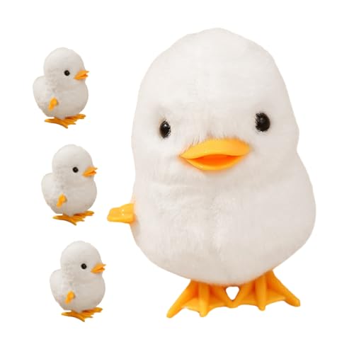 minkissy 4 Stück Teiliges Aufziehspielzeug mit Plüsch osterenten Kleine Windup Enten für Spielerisch Hüpfende Realistisch Weiche Oberfläche Langlebiges Uhrwerksspielzeug von minkissy