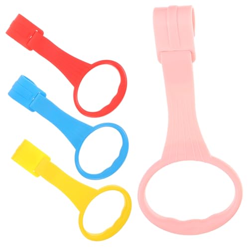 minkissy 4 Stück Teiliges Babybett Zugringe Stützringe für Kleinkinder Unterstützung Beim Stehen Lernen Robust und Leicht für Unterwegs Sicher mit Abgerundeten Kanten Rot Gelb Blau von minkissy
