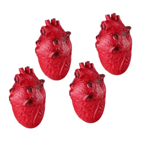 minkissy 4 Stück Teiliges Blutige Herz Dekoration für Halloween Realistisches Menschliches Organ für Partys Geisterhäuser und Schaurige Festlichkeiten für Gruselige Atmosphären von minkissy