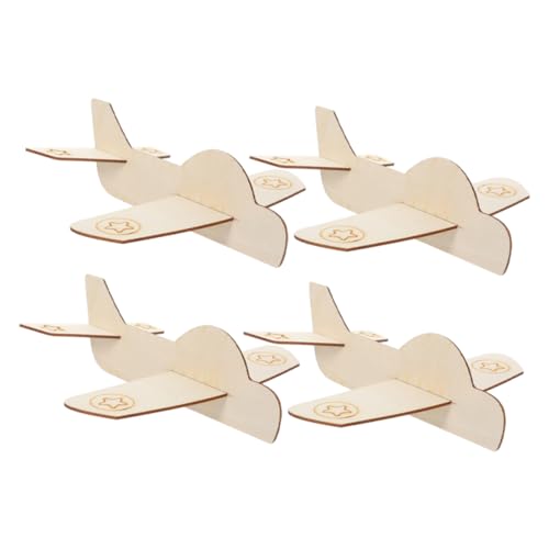minkissy 4 Stück Teiliges DIY Holzflugzeug Modelle zum Ausmalen Kreatives Malspielzeug für Spiel und Lernen Fördert Hand Augen Koordination und Kreativität von minkissy
