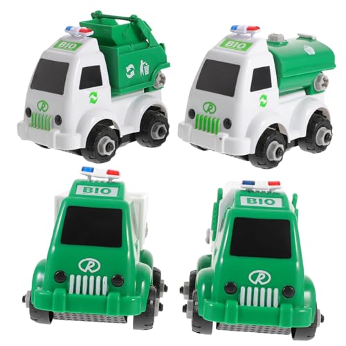 minkissy 4 Stück Teiliges DIY Müllwagen Modellspielzeug für Sanitation Truck aus Hochwertigem Fördert Kreativität und Motorik Zufällige Farben Schraubendreher und Wrench Zufällige Farbe von minkissy