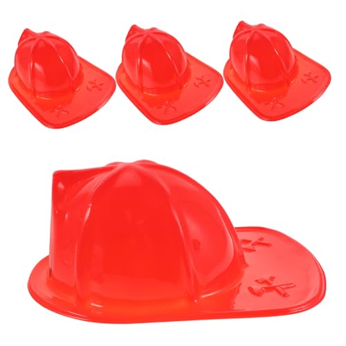 minkissy 4 Stück Teiliges Feuerwehrhelm aus Leichtem Kunststoff Realistisches Feuerwehr Kostüm Zubehör für Halloween Motto Geburtstagspartys für Rollenspiele und Schulaufführungen von minkissy