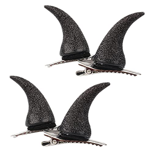 minkissy 4 Stück Teiliges Glitzer Teufelshorn Haarclip Halloween Haarschmuck für Erwachsene für Kostüme und Mottopartys Einfach Anzubringen für Cosplay und Festliche Anlässe von minkissy