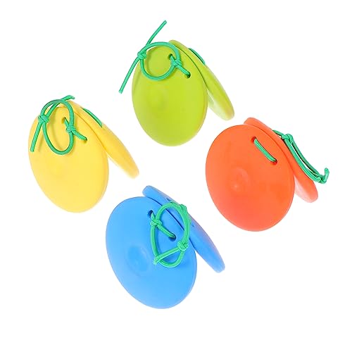minkissy 4 Stück Teiliges Kastagnetten Percussion aus Robustem Farbenfrohes Musikspielzeug für Frühkindliche Bildung als Pädagogische Unterrichtshilfe von minkissy