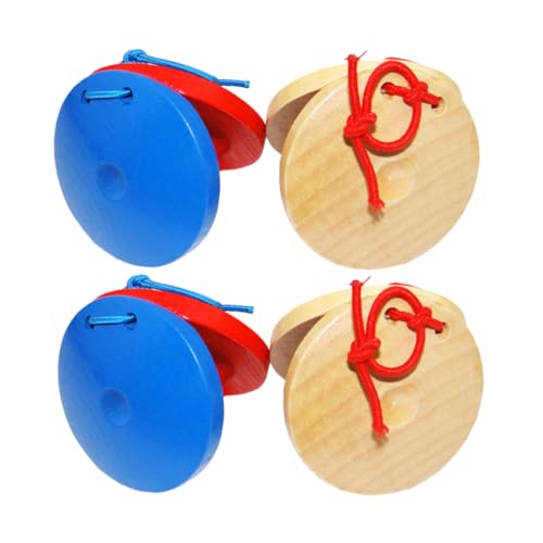 minkissy 4 Stück Teiliges Kastagnetten für Pädagogisches Schlaginstrument Bunte Musikspielzeuge für Frühkindliche Bildung Sicher und Langlebig Fördert Kreativität und Konzentration von minkissy