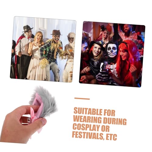 minkissy 4 Stück Teiliges Katzenohren Haarclips mit Glocken und Kuscheliges Cosplay Accessoire für Halloween Weihnachten und Party Leichte Tierhaarnadeln mit Schleifen für Damen und Mädchen von minkissy