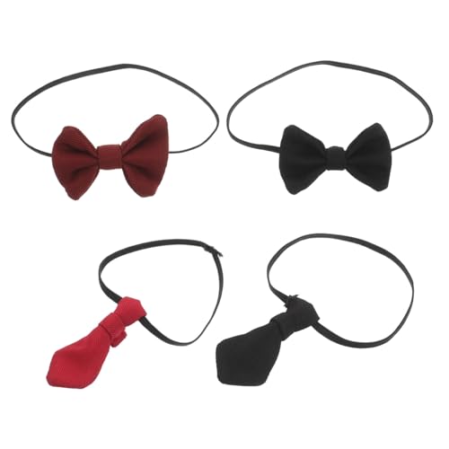 minkissy 4 Stück Teiliges Kleine Formelle Puppenkrawatten und Miniaturfliegen Baumwollaccessoires für Puppenkleidung Vielseitig Kombinierbar für DIY Puppenoutfits von minkissy