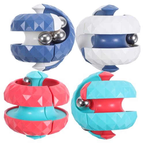 minkissy 4 Stück Teiliges Kreatives Fidget mit Drehbarem Perlen Track Handliches Stressabbau Puzzle für Erwachsene Tragbar Fördert Konzentration und Beruhigung von minkissy