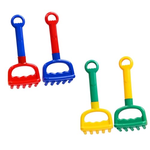 minkissy 4 Stück Teiliges Kreatives Sandspielzeug Set Bunte Strandharke und Schaufel für Badewannenspielzeug für Sommer Blau Rot Gelb Grün von minkissy