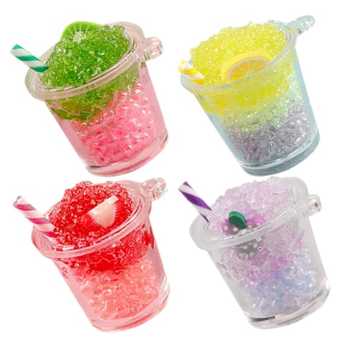 minkissy 4 Stück Teiliges Leuchtende Miniatur Eisbecher aus Resin Realistische Puppenhaus Getränke Dekoration Farblich Gemischt Robustes Puppenhaus Küchenzubehör von minkissy