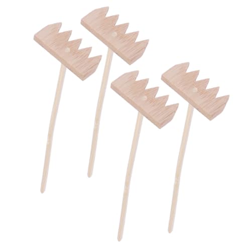 minkissy 4 Stück Teiliges Mini Bambus Sandrechen Leichtes Zen Garten Werkzeug für Desktop Sandglättung Natürliche Bambus Deko für Sandtablett und Meditationsspielzeug von minkissy