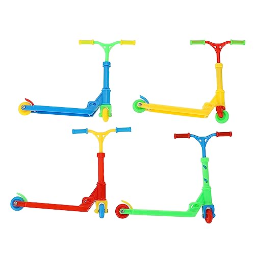 minkissy 4 Stück Teiliges Mini Finger Skateboard Tragbare Fingertip Spielzeuge in Rot Gelb Grün Blau Pädagogisches Finger Scooter für Kindergeburtstag Stressabbau und Fingertraining von minkissy