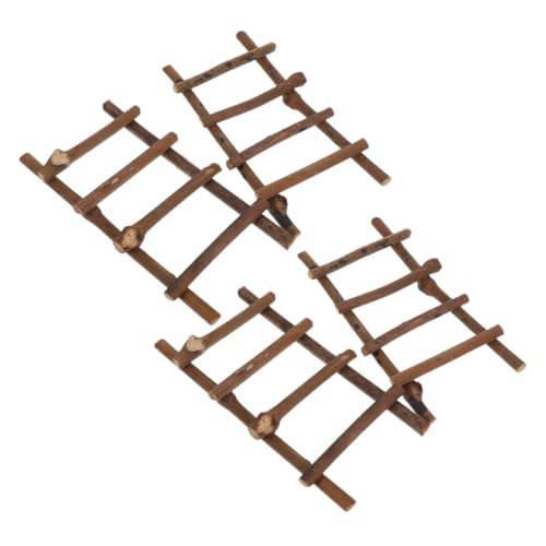 minkissy 4stücke Mini-rattanleiter Kleine Rustikale Puppenhaus-möbelleiter Für DIY-mikrolandschaft Sandgarten Und Kreative Wohnkultur von minkissy