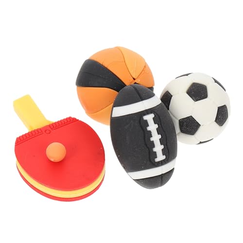 minkissy 4 Stück Teiliges Mini aus Miniatur Basketball Rugby Fußball Tischtennis Dekorative Puppenhausmodelle mit Abgerundeten Kanten Langlebig und Vielseitig Einsetzbar Zufällige Farbe von minkissy