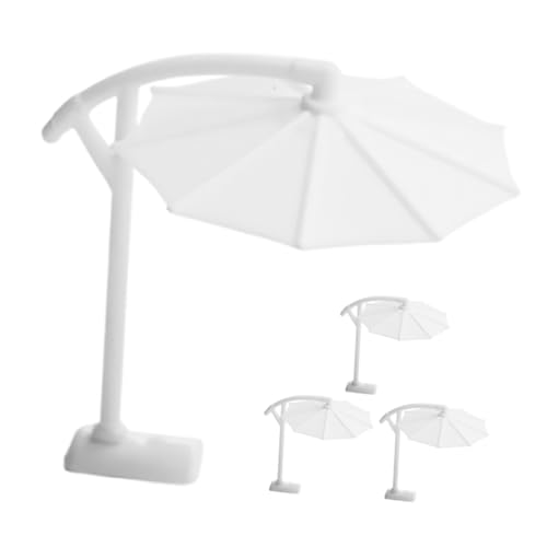 minkissy 4 Stück Teiliges Miniatur Outdoor Sonnenschirm Realistische Stranddeko Vielseitig für Sandtisch Landschaft Puppenhaus Zubehör Detailgetreu und Flexibel Kombinierbar von minkissy