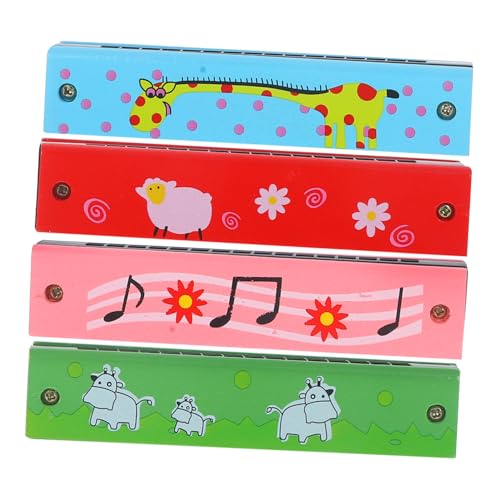 minkissy 4 Stück Teiliges Mundharmonikas Holz Kleine Mundharmonika für Anfänger Musikspielzeug Tragbar mit Bunten Tiermotiven für Schule und Party minkissy 4 Stück Teiliges Mundharmonikas Holz Kleine Mundharmonika für Anfänger Musikspielzeug Tragbar mit Bunten Tiermotiven für Schule und Party von minkissy