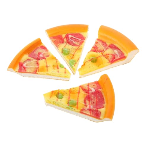 minkissy 4 Stück Teiliges PU Simulation Käsepizza Dreieck Modell Realistisch Gestaltete Fake Pizza Dekoration Leicht Tragbar für Spielküche Partydeko und Küchenornament Weihnachtsmotiv von minkissy