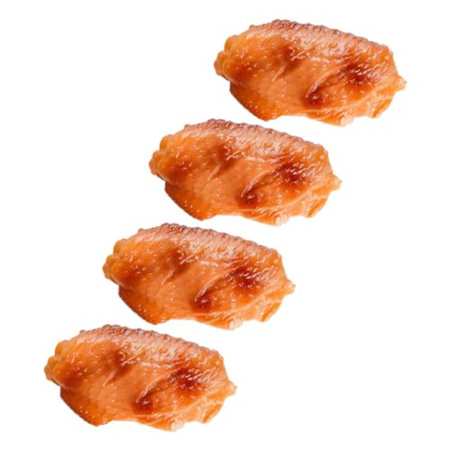 minkissy 4 Stück Teiliges PVC Fake Chicken Wings Realistische Verschleißfeste Deko und Fotorequisiten Vielseitige Hähnchenflügel Nachbildung für Ausstellung Unterricht und von minkissy