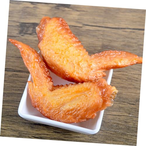 minkissy 4 Stück Teiliges PVC Realistische Gebratene Hähnchenflügel Essensmodell Lebensnahes Display für Restaurant und Heimdekoration Fotorequisiten von minkissy