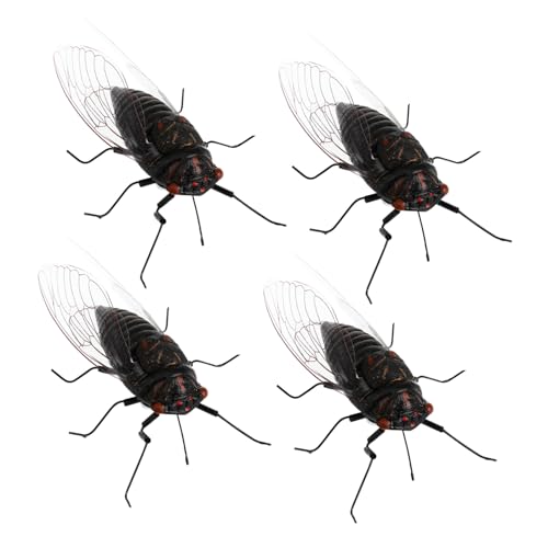 minkissy 4 Stück Teiliges Realistische Zikaden Figuren aus Dekorative Miniaturen für Garten und Bildung Sicher für Kreative Projekte und Lernspiele Zufällige Farbe Zufällige Farbe von minkissy