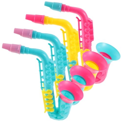 minkissy 4 Stück Teiliges Saxophon aus Langlebigem Kunststoff Musikalisches Blasinstrument Modell Sicher und Leicht Fördert Kreativität und Musikalische Entwicklung für Bühne und Spielspaß von minkissy