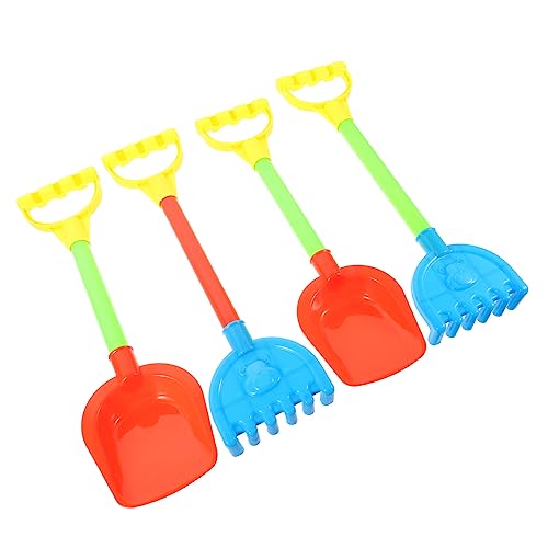 minkissy 4 Stück Teiliges Set Lustige Sandspielzeuge für Strapazierfähige Schaufeln und Rechen für Strand und Sandkastenabenteuer für Familienstrandspiele Zufällige Farbe Zufällige Farbe von minkissy