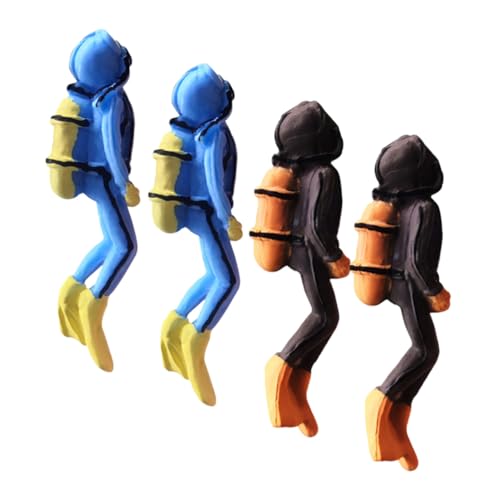 minkissy 4 Stück Teiliges Taucher Figuren Aquarium Deko Miniatur Taucher Modell Robust für Unterwasser Abenteuer und Meereslandschaft Sicher für Fische und Dekorativ für Sandtisch und von minkissy