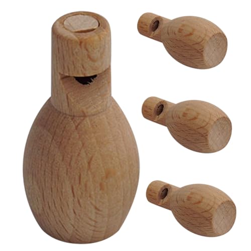 minkissy 4 Stück Teiliges Unvollendete Holzpfeifen DIY Malset Musikinstrument Sicheres Glattes Holz Pädagogisch für Mädchen Jungen zur Koordination und Kreativität von minkissy